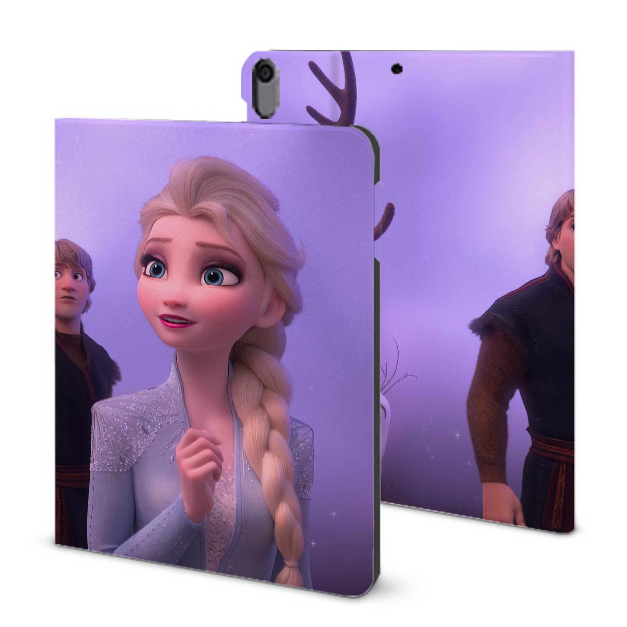 （画像用） アナと雪の女王 アンナ エルサ Frozen Anna Elsa IPad ケース ブック型 PUレザー TPU 耐衝撃 軽量 薄型 ペン収納なし 全面保護 IPad 各モデル対応